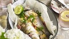 Sea bass en papillote with Thai flavours