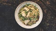 Seared abalone with noodles and XO sauce