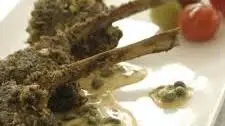 Seared Lamb Chops with Lemony Ouzo-Caper Sauce