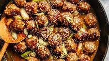 Sesame and Scallion Saucy Asian-Inspired Meatballs