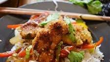 Sesame Crusted Turkey Medallion Stir Fry