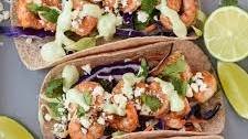 Shrimp Tacos with Avocado Crema