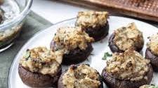 Simple Pesto Stuffed Mushrooms