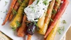 Simple Roast Carrots with Dill Yogurt