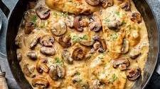 Skillet Chicken and Mushroom Wine Sauce