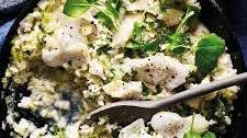 Smoked haddock and leek risotto