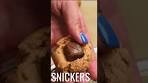 Snickers Stuffed Peanut Butter Cookies #shorts