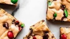 Soft M&M Cookie Bars