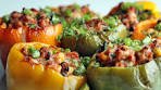 Southwest Farro and Turkey Stuffed Peppers | Who doesn't ...