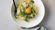 Spaghetti with Lemon, Asparagus & a Golden Yolk