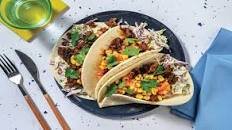 Spiced Beef Rump Tacos & Charred Corn Salsa with Dill-Parsley Mayo Slaw