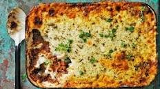 Spiced mushroom moussaka haloumi bechamel