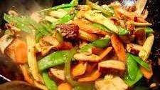 Spicy and sweet smoked tofu and vegetable stir-fry