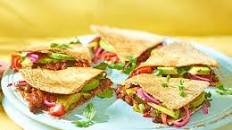 Spicy bean & avocado quesadillas