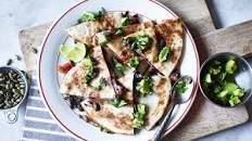 Spicy black bean quesadilla