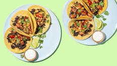 Spicy Black Bean Tacos with Chipotle-Banana Salsa