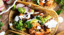 Spicy Shrimp Tacos with Lime Yogurt Sauce