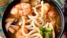 Spicy Shrimp Udon Noodle Soup