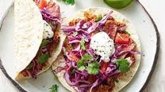 Spicy steak tacos with smashed kidney beans