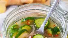 Spicy Sweet and Sour Pickled Cucumbers