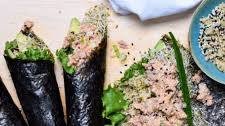 Spicy Tuna Salad Nori Wraps with quinoa and avocado