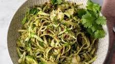 Spicy Zhoug Pasta With Brussels Sprouts