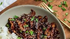 sticky sesame shiitake mushrooms