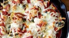 Stuffed Shells with Meat, Cheese and Spinach