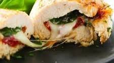 Sun Dried Tomato, Spinach and Cheese Stuffed Chicken