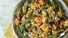 Sweet and Savoury Amaranth Salad with Cumin Roasted Veg, Pomegranate and Hazelnut