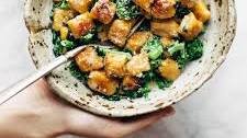 Sweet Potato Gnocchi with Broccoli Rabe and Garlic Sage Butter Sauce