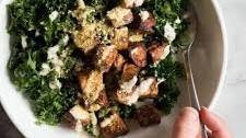 Tempeh Kale Salad with Tahini Dressing