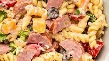 The Best Creamy Pasta Salad (with Summer Sausage)