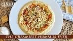 THE CREAMIEST NO TAHINI HUMMUS: with Garlic & Pine Nuts