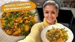 The easiest curry - POTATO CHICKPEA SPINACH curry ...