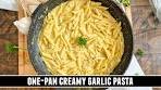 The HEALTHIEST Creamy Garlic Pasta | Easy ONE-PAN 20 ...