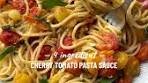 This yellow cherry tomato pasta sauce is SO simple + tasty. All ...