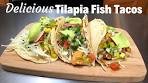 TILAPIA FISH TACOS with cabbage slaw | Creamy AVOCADO ...