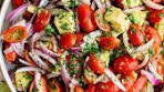 Tomato Avocado Salad is fast, light, and fresh, topped with ...