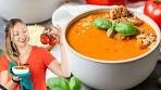 Tomato Basil Soup Using Fresh Roasted Tomatoes