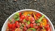 Tomato, rhubarb and elderflower salad