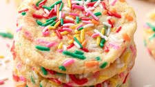 Vanilla Pudding Cookies with Rainbow Sprinkles