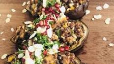Vegan Grilled Aubergine Boats