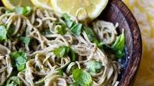 Vegan Lemon Sauce with Basil and Pasta