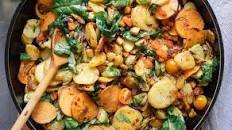 Vegan Pan-Fried Potatoes with Vegetables