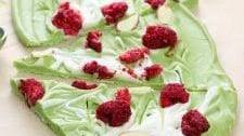 Vegan White Chocolate Raspberry Matcha Bark