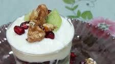 Yogurt and walnut parfait