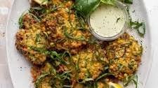 Zucchini Corn Fritters with Lemon Basil Aioli