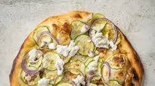 Zucchini Pizza with Garlic Confit + Goat Cheese