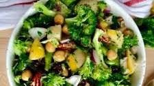 15-Minute Tasty & Healthy Broccoli Chickpea Salad with Lemon Vinaigrette